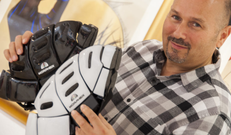 Businessman and Inventor Jeff Woolf is Holding his Bicycle Helmet Invention…the Morpher Helmet Pt1