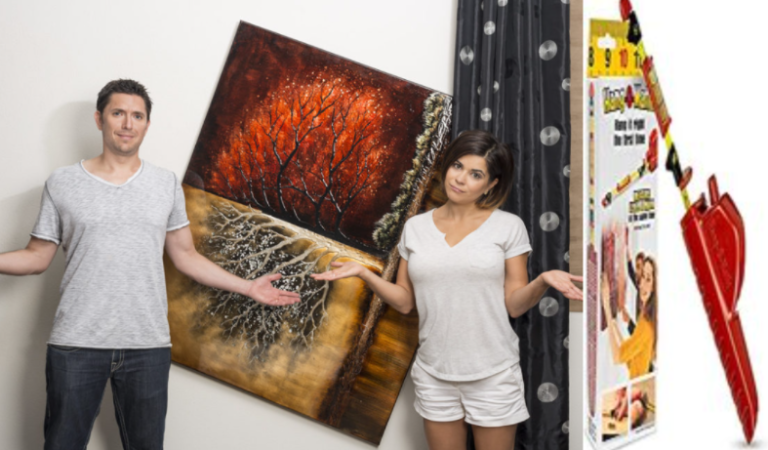 Hanging Pictures Simplified by Inventors Jared and Karina Rabin Inventing Hang-O-Matic